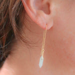 Amazonite Crystal Threader Earrings - Confía Collective