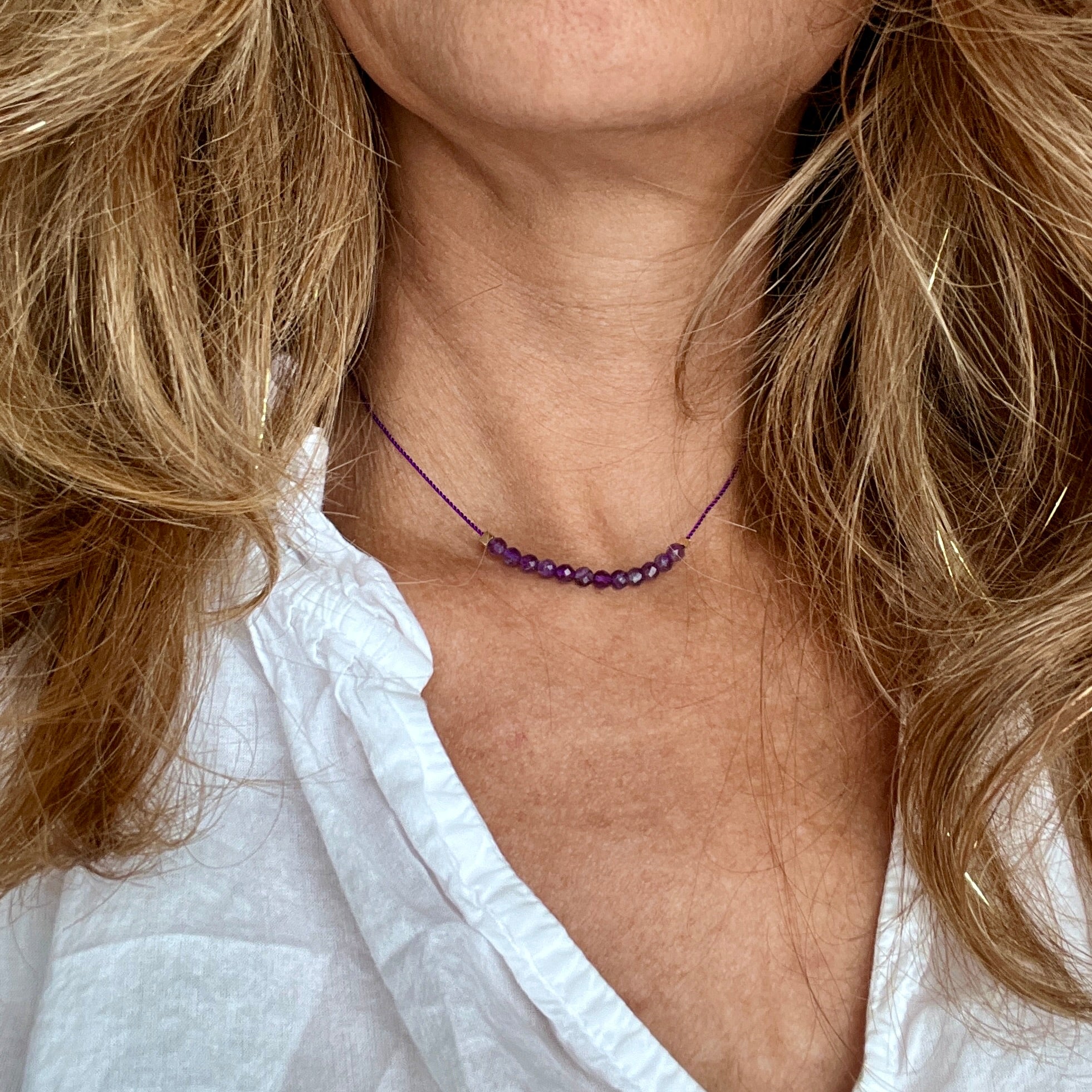 Amethyst Crystal Gemstone Necklace - Confía Collective