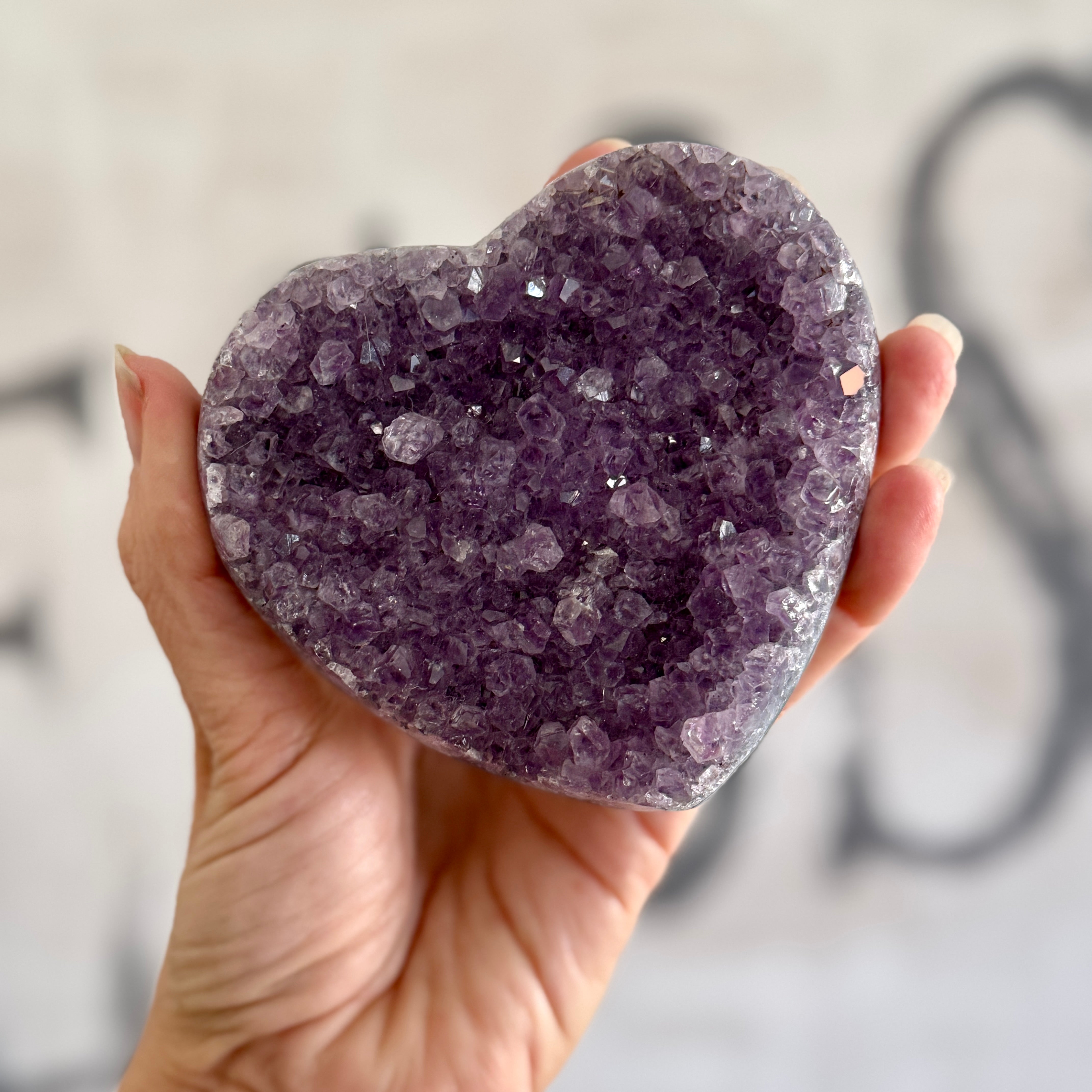 Amethyst Druzy Crystal Heart - Confía Collective
