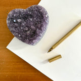Amethyst Druzy Crystal Heart - Confía Collective