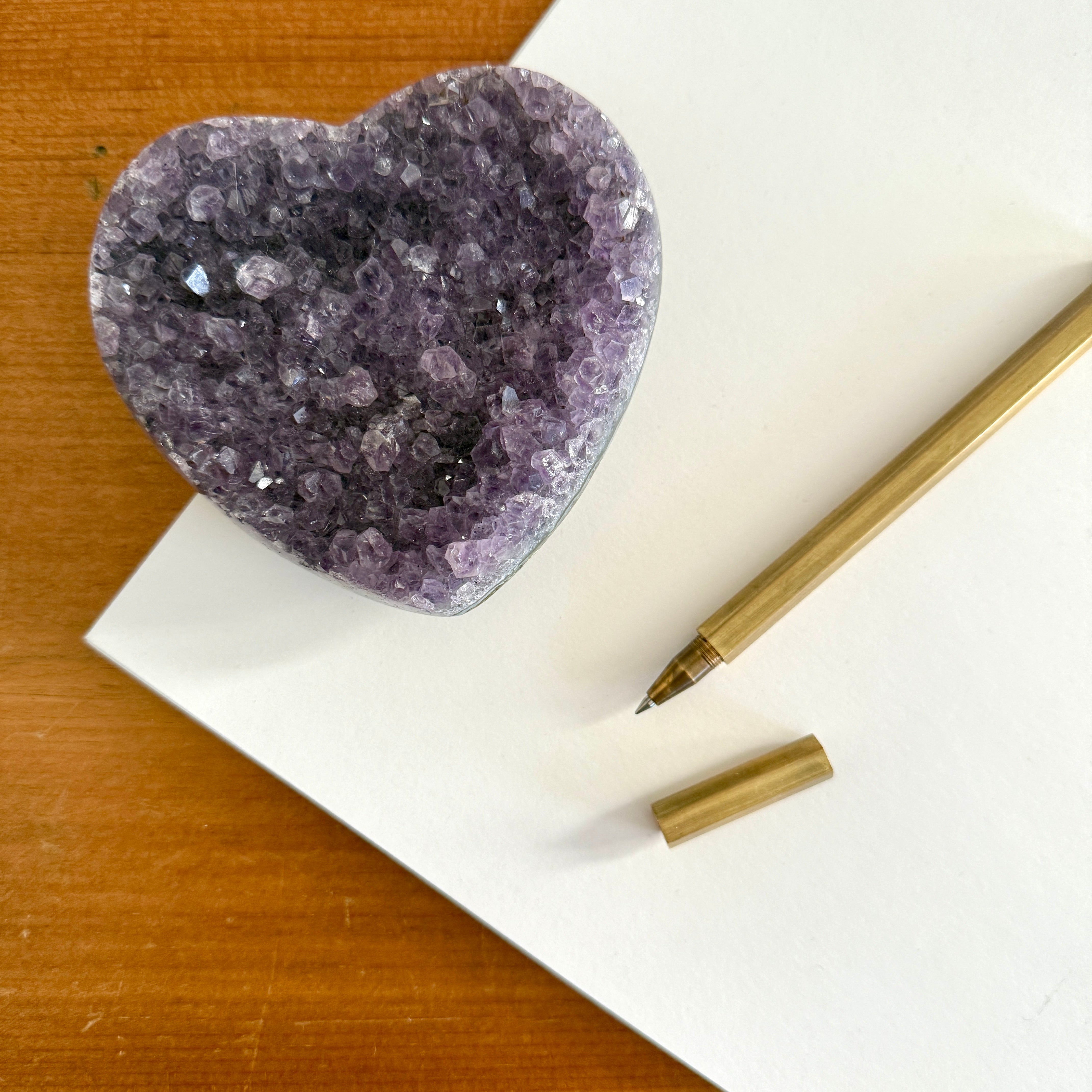 Amethyst Druzy Crystal Heart - Confía Collective