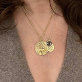 Anthea Evil Eye and Floral Medallion Necklace - Confía Collective