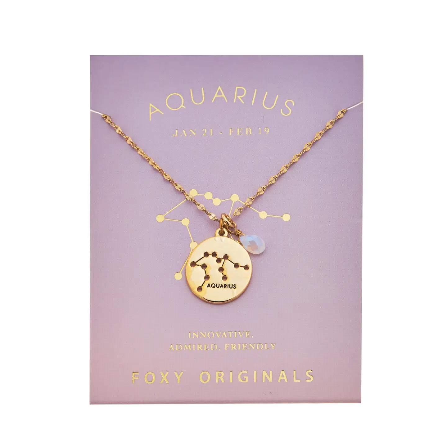 Aquarius Constellation Gold Necklace - Confía Collective