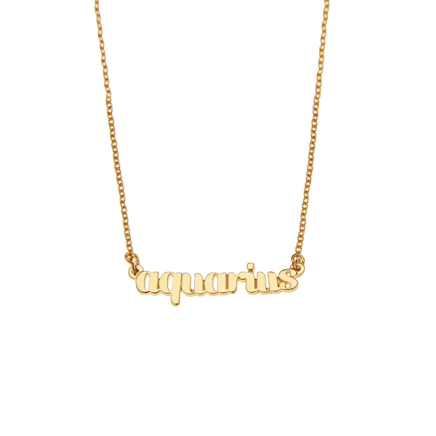 Aquarius Zodiac Name Necklace - Confía Collective