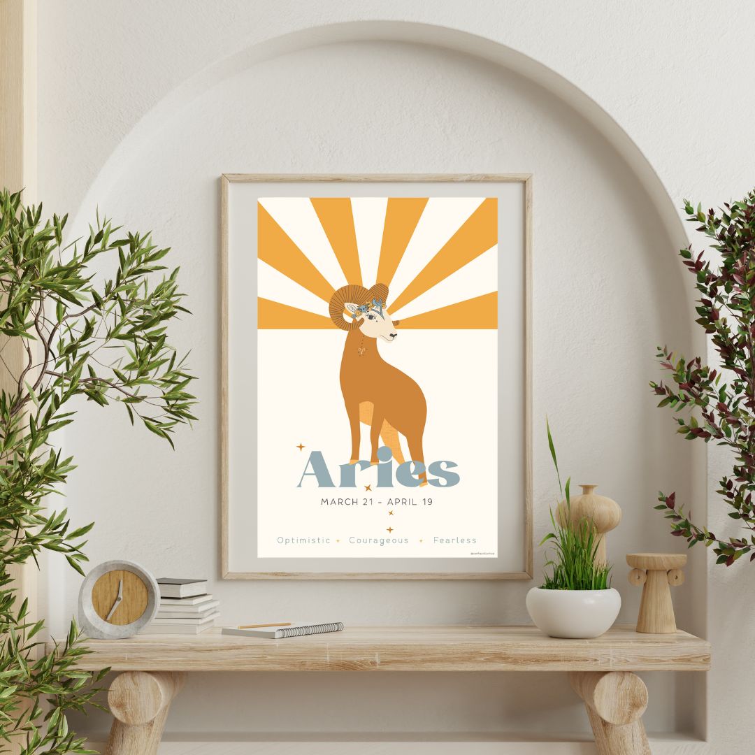 Aries Zodiac Poster - Confía Collective