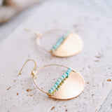 X Turquoise Half Moon Hoop Earrings