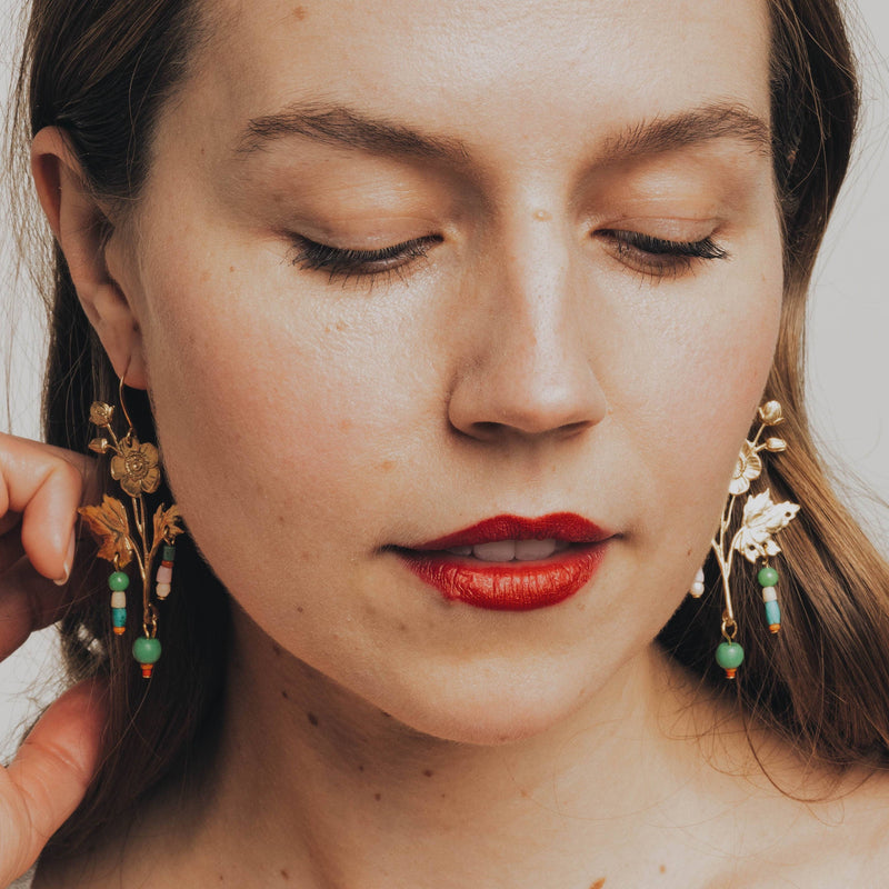 Cascading Flower Statement Earrings