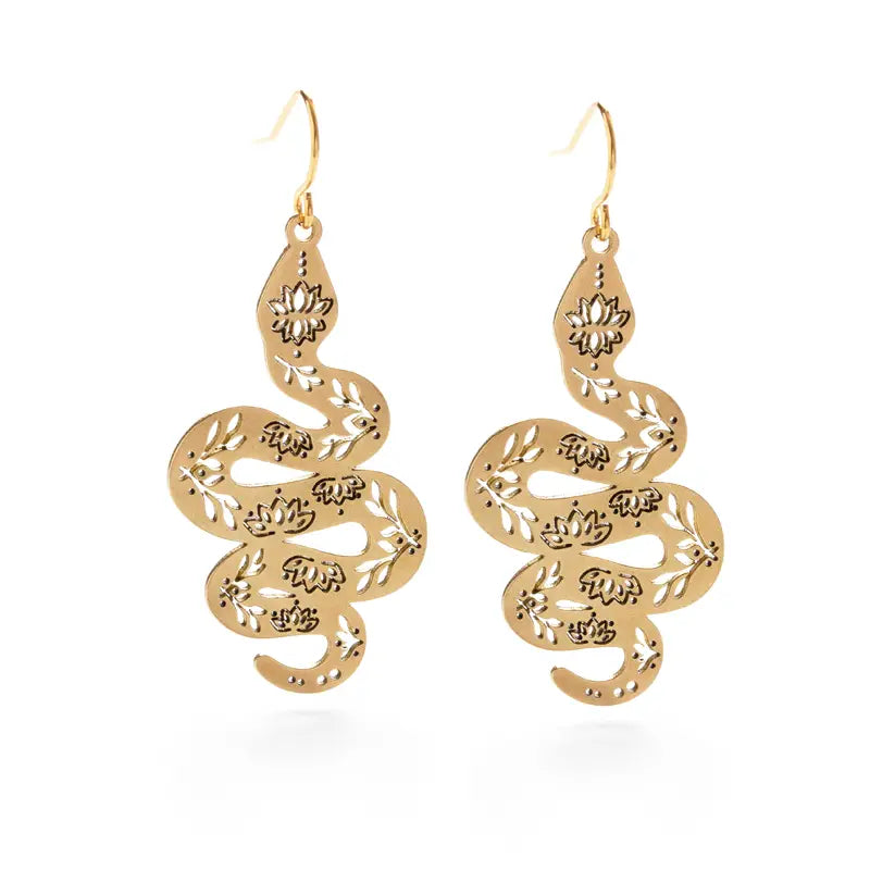 Lotus Snake Earrings