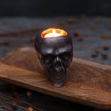 Black Skull Beeswax Candle