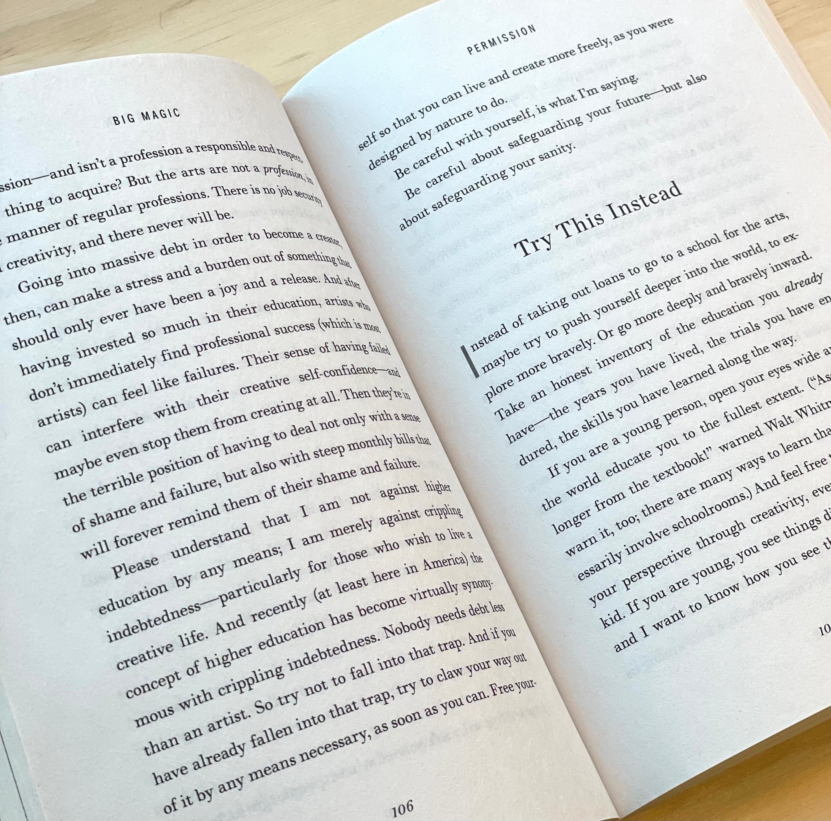 Big Magic: Creative Living Beyond Fear Book - Confía Collective