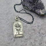 The Lovers Tarot Card Sterling Silver Necklace