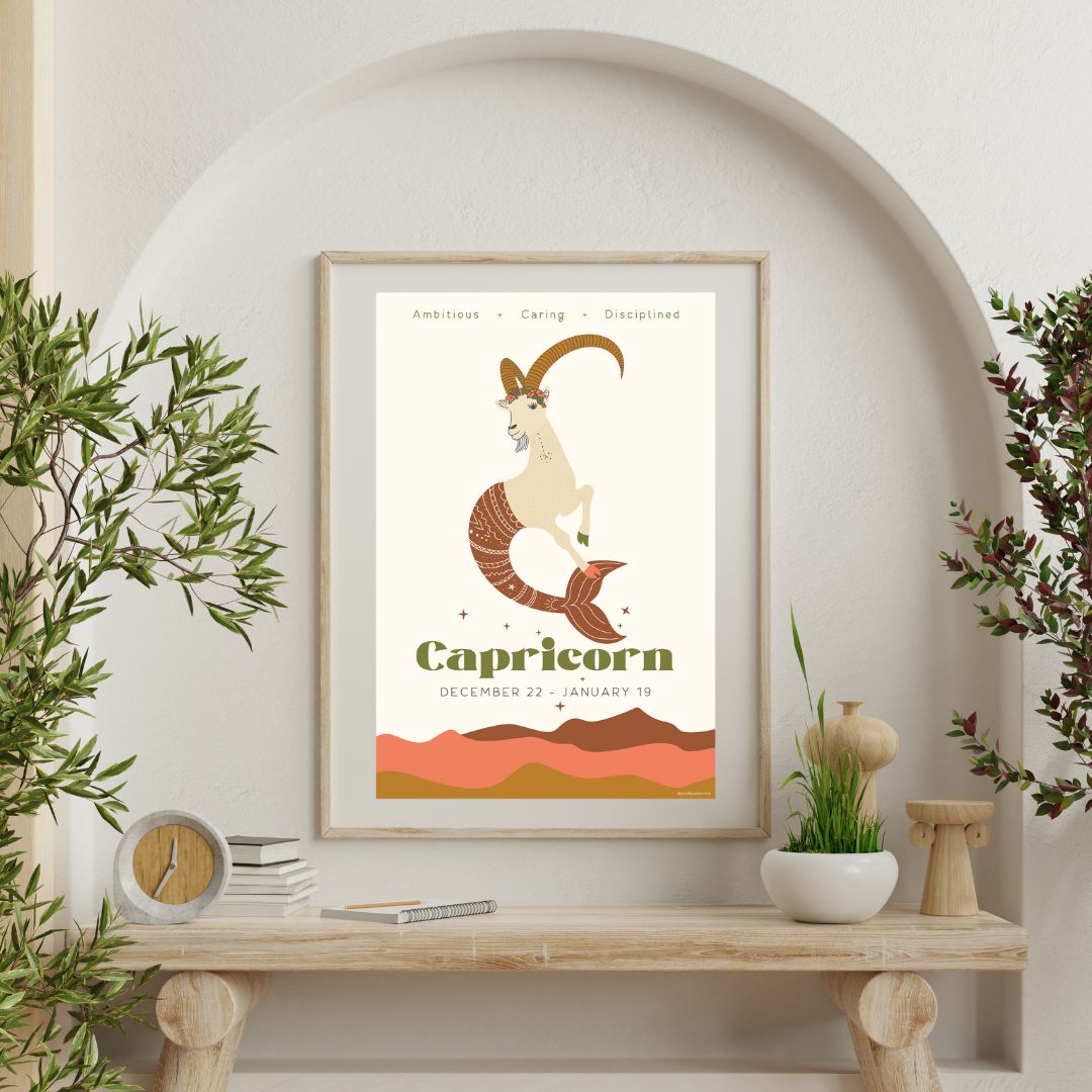 Capricorn Zodiac Poster - Confía Collective