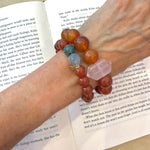 Carnelian + Rose Quartz Big Bauble Bracelet - Confía Collective