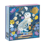Celestial Owl Puzzle box featuring a white owl on a blue background