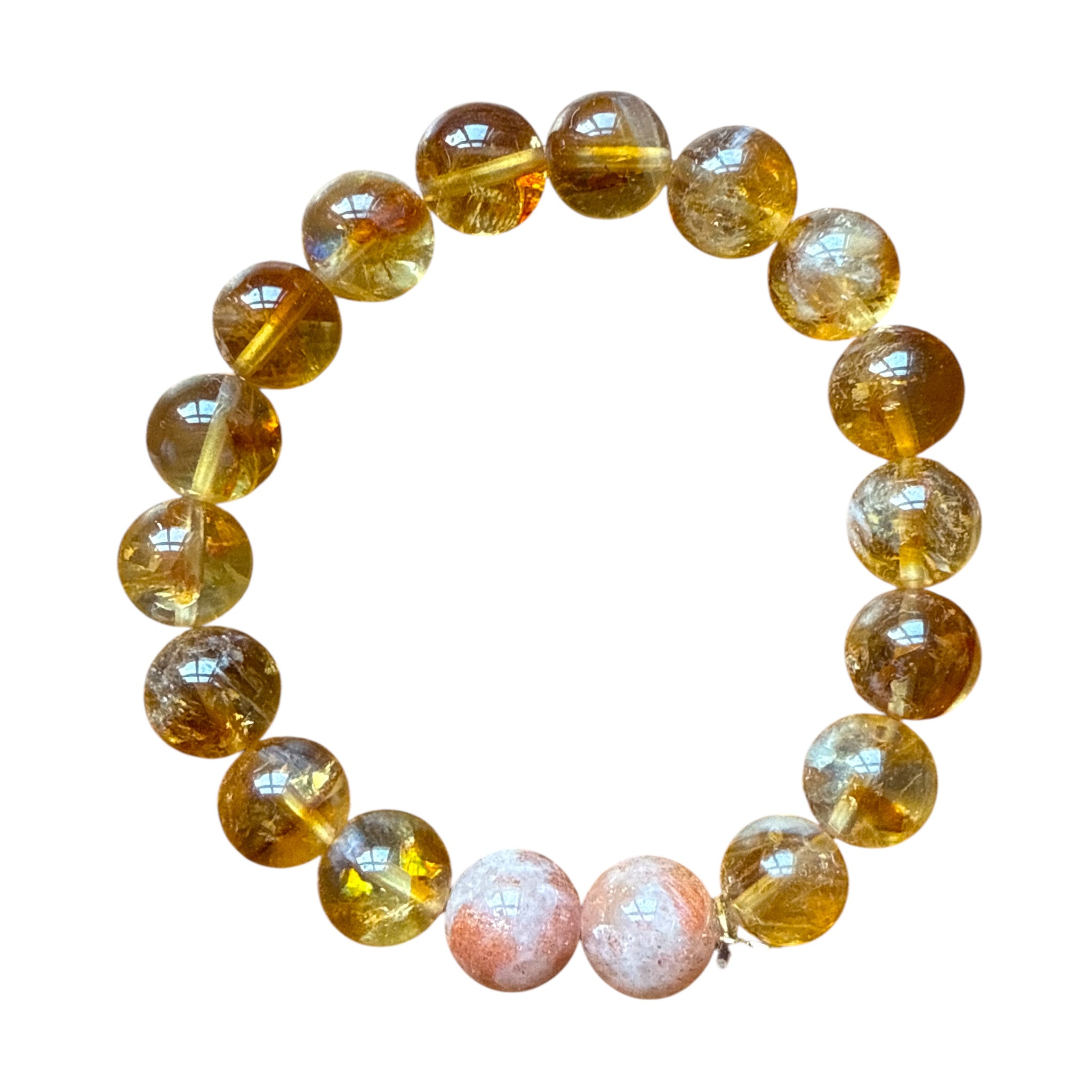 Citrine + Sunstone Karma Double Bead Bracelet - Confía Collective