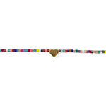 Colorful Glass Bead Heart Necklace - Confía Collective