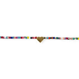 Colorful Glass Bead Heart Necklace - Confía Collective