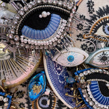 Cream Embroidered Lucky Eye Ornament - Confía Collective