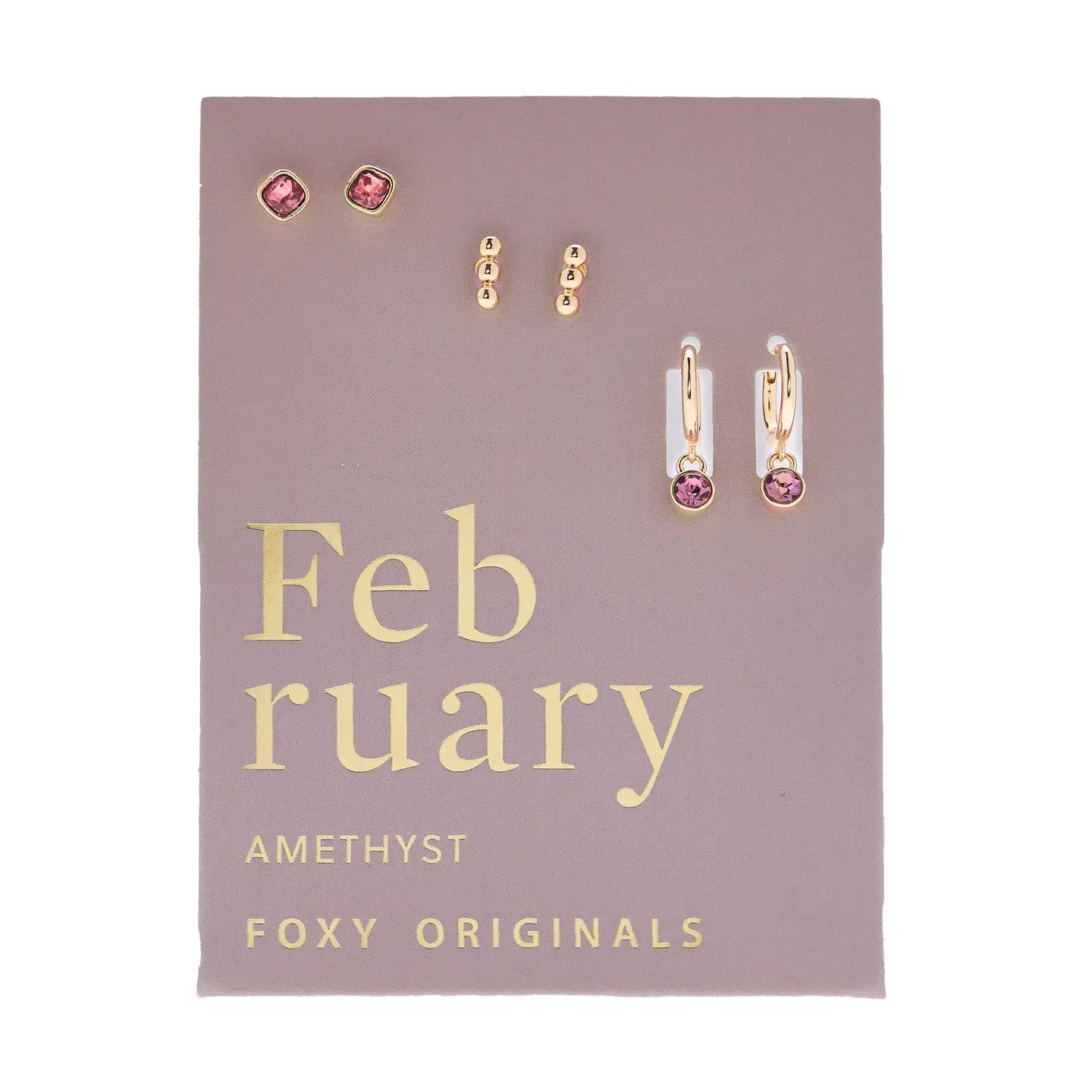 Gold Birthstone Earring Set