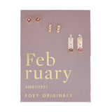 Gold Birthstone Earring Set