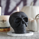 Black Skull Beeswax Candle