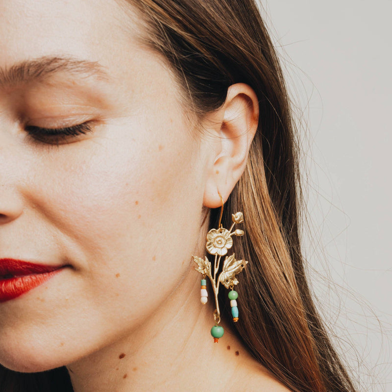 Cascading Flower Statement Earrings
