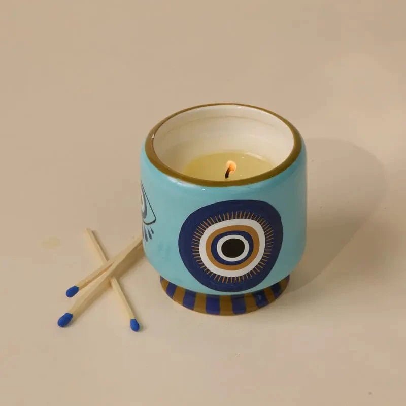 Evil Eye Incense + Smoke Ceramic Candle - Confía Collective