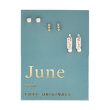 Gold Birthstone Earring Set