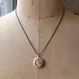 Crescent Moon Starburst Rhinestone Necklace