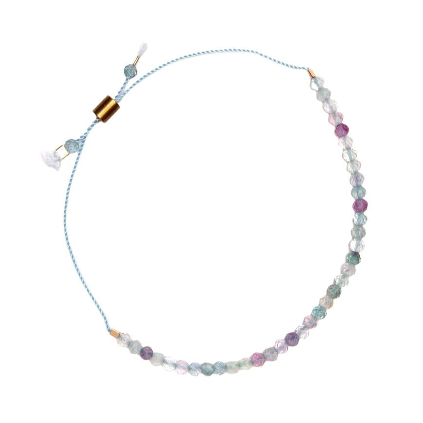 Fluorite Dainty Gemstone Adjustable Bracelet - Confía Collective