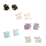 Gemstone Crystal Stud Prong Earrings - Confía Collective