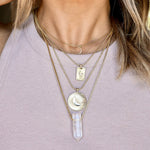 Gold Crescent Moon Coin Necklace - Confía Collective