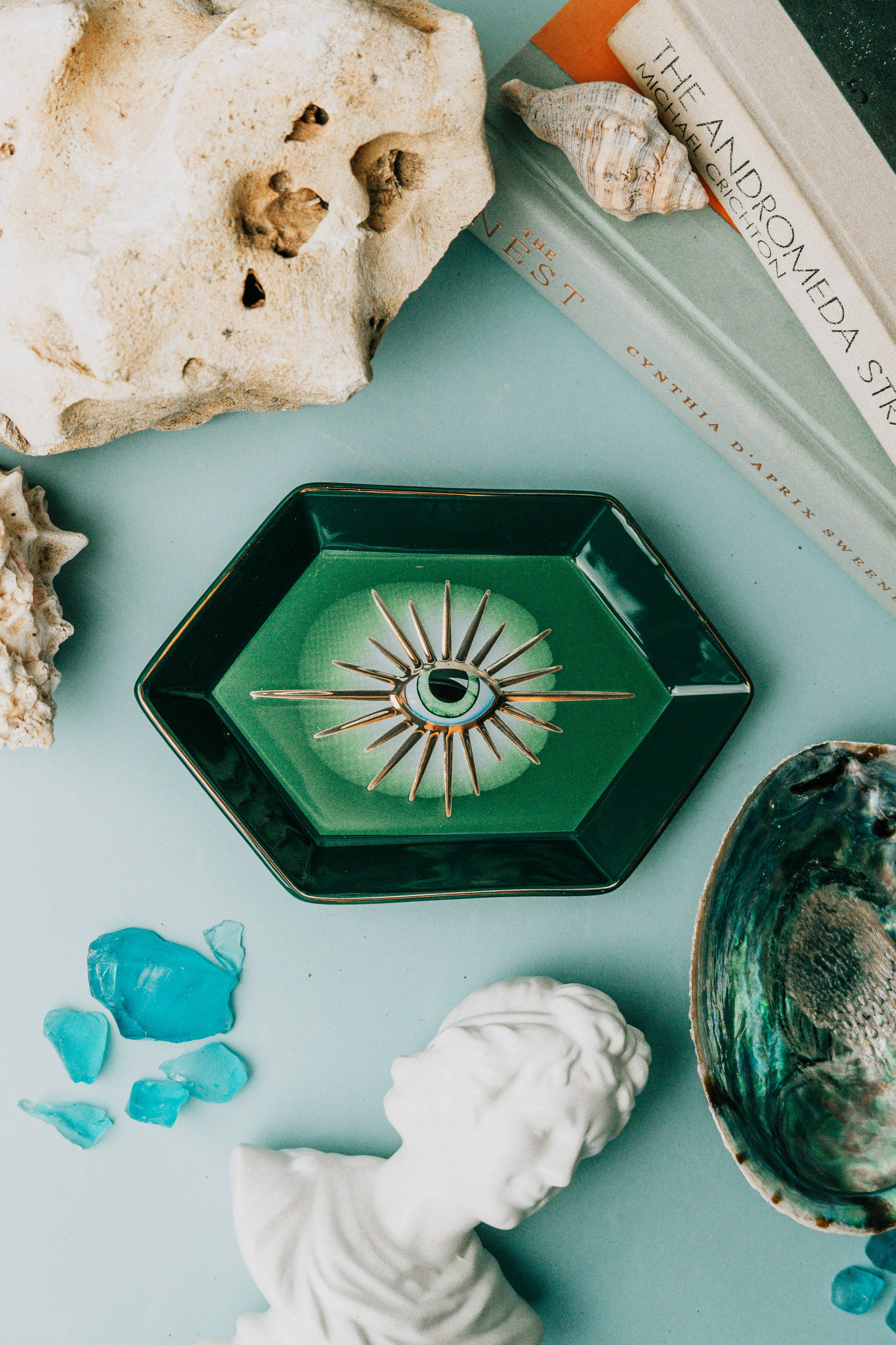 Green Evil Eye Trinket Dish - Confía Collective
