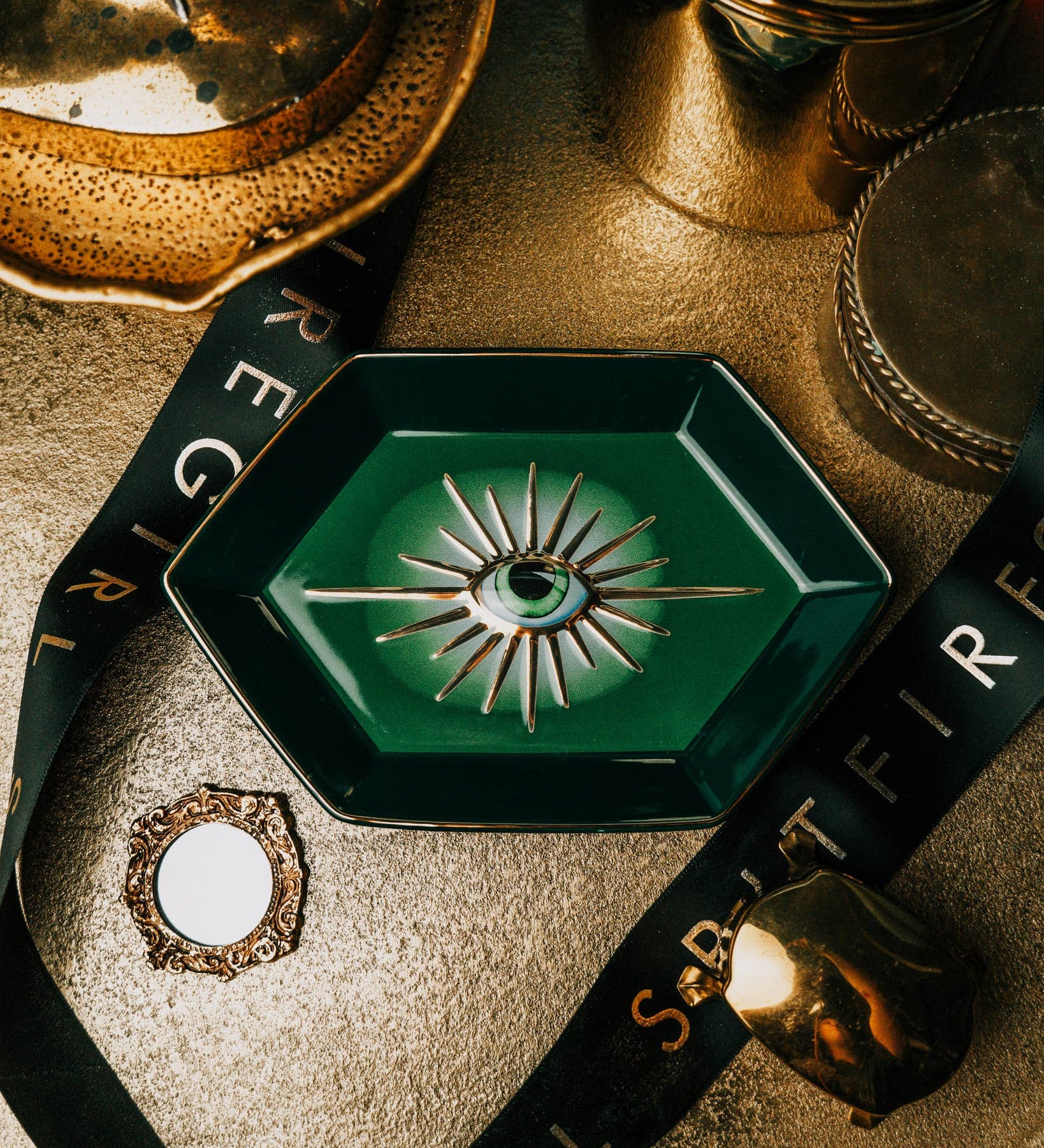 Green Evil Eye Trinket Dish - Confía Collective