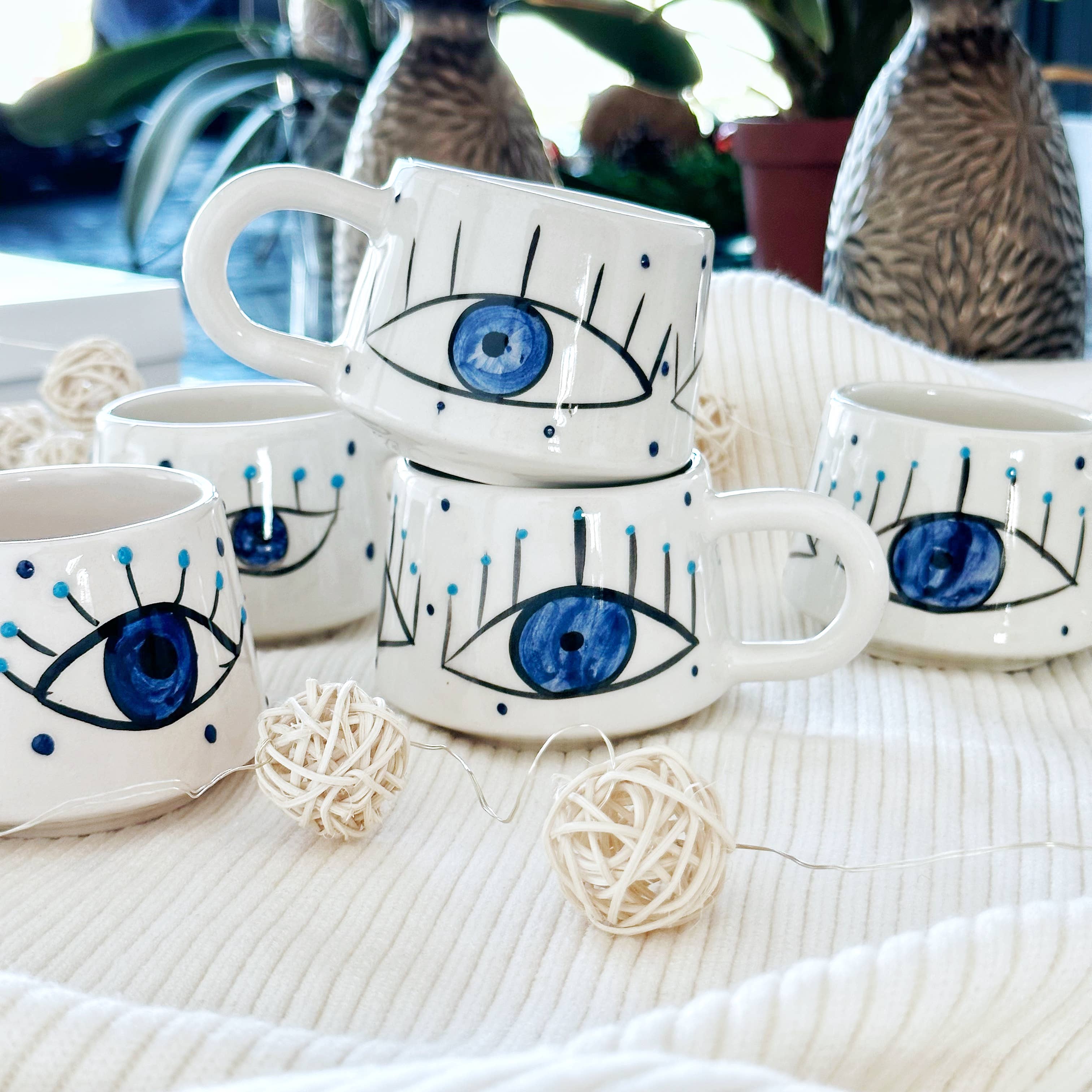 Handmade Evil Eye Coffee Mug - Confía Collective