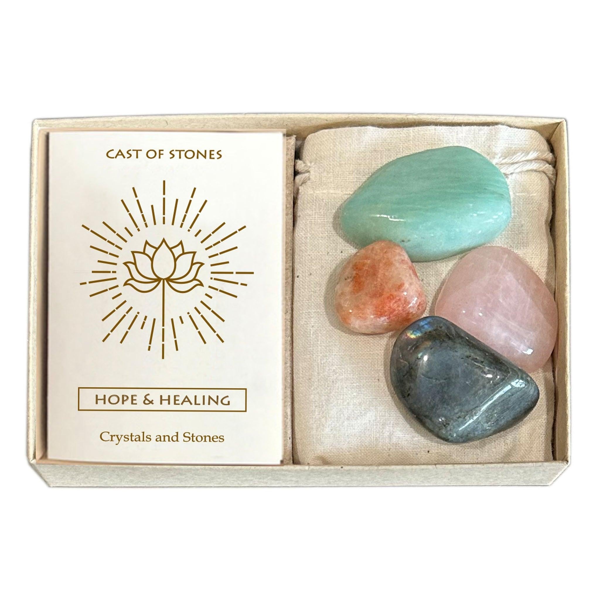 Hope + Healing Crystal Stone Set in Box - Confía Collective