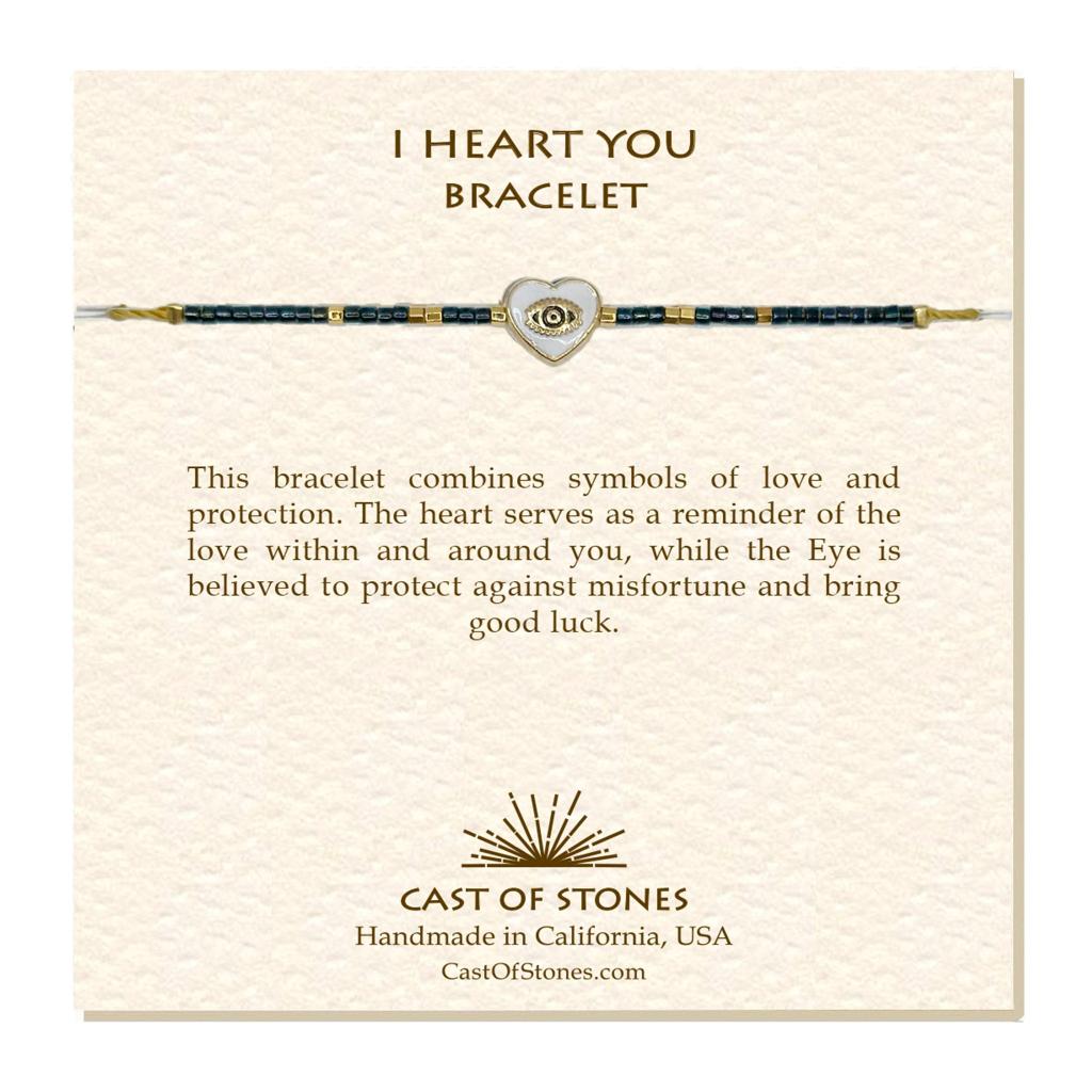 I Heart You Gemstone Adjustable Bracelet - Confía Collective