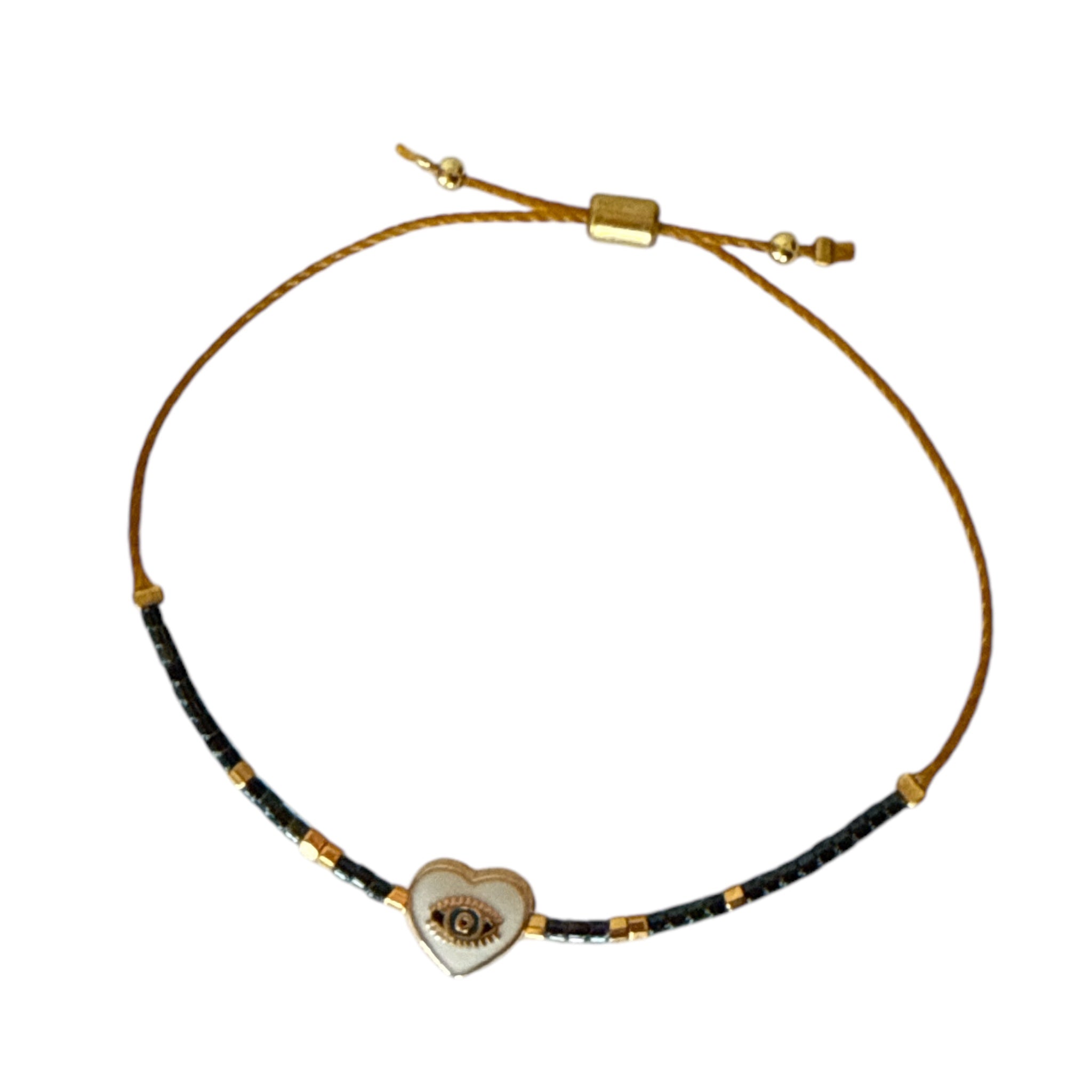 I Heart You Gemstone Adjustable Bracelet - Confía Collective
