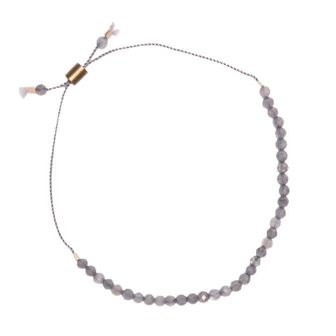 Labradorite Dainty Gemstone Adjustable Bracelet - Confía Collective