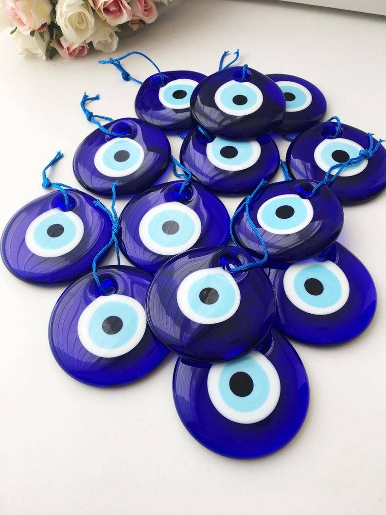 Large Glass Blue Evil Eye - Confía Collective