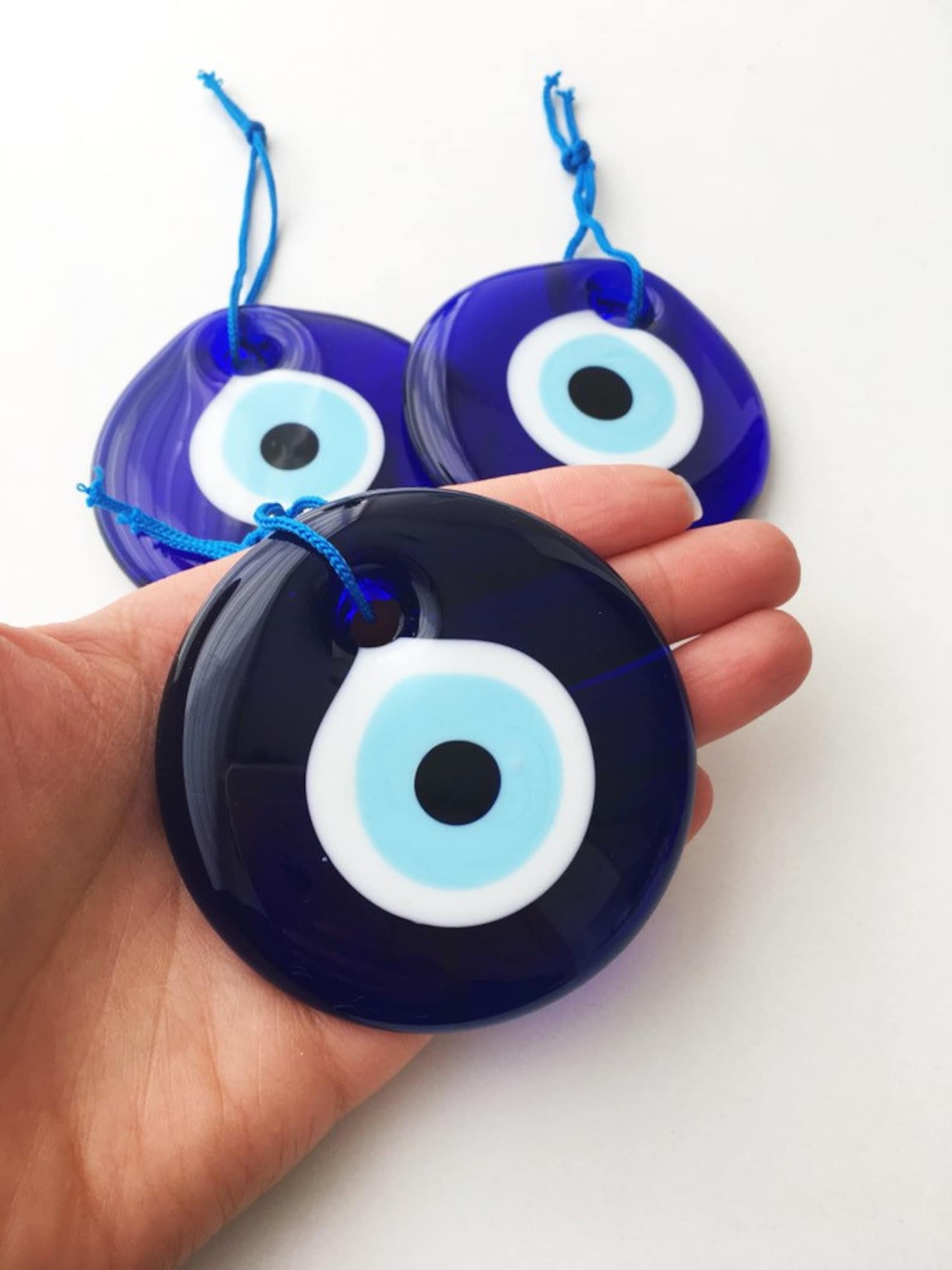 Large Glass Blue Evil Eye - Confía Collective