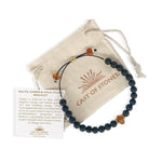Men's Baltic Amber and Lava Stone Adjustable Bracelet - Confía Collective