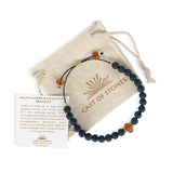 Men's Baltic Amber and Lava Stone Adjustable Bracelet - Confía Collective