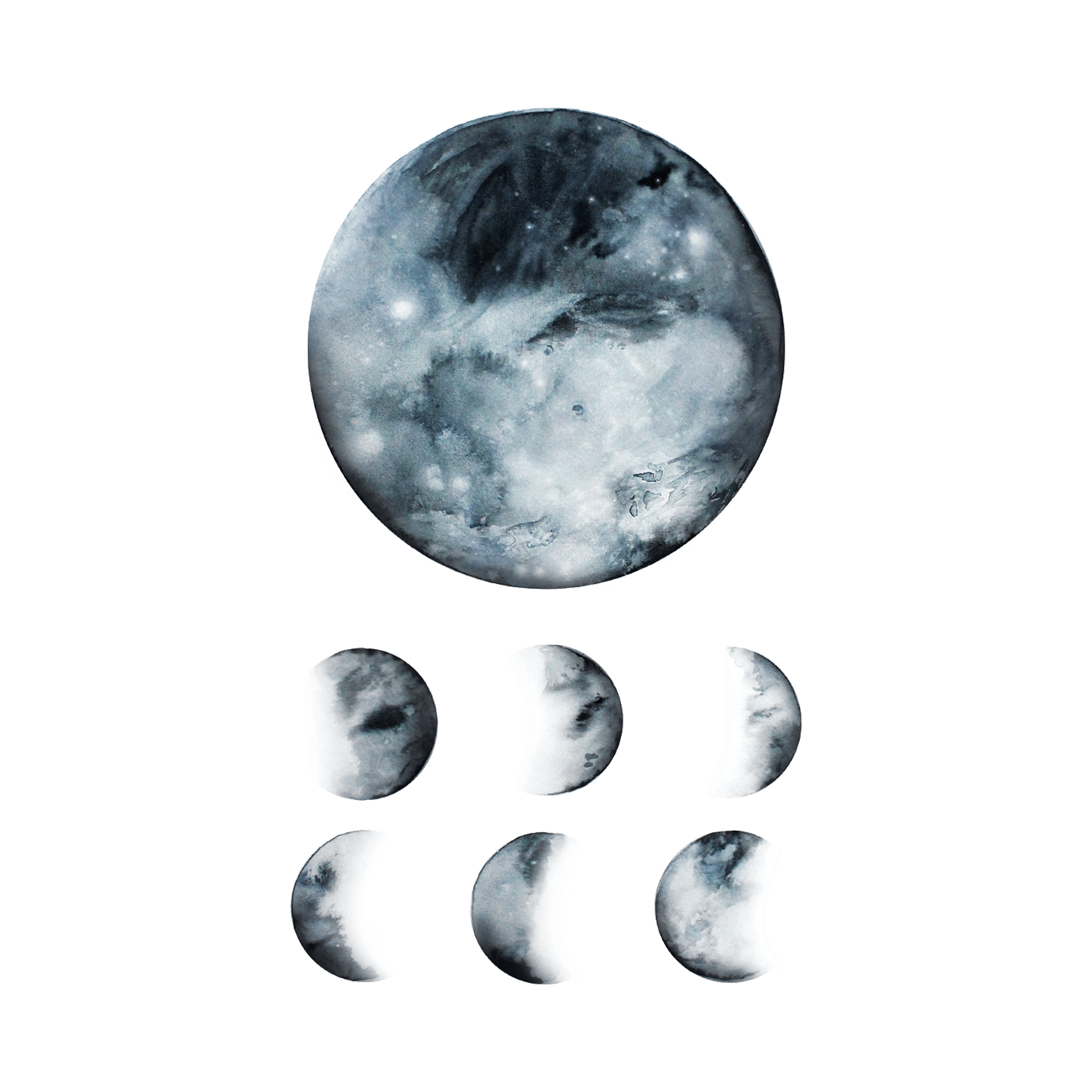 Moon Phases Temporary Tattoo Set - Confía Collective