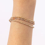 Moonstone Crystal Gemstone Necklace/Triple Bead Bracelet - Confía Collective