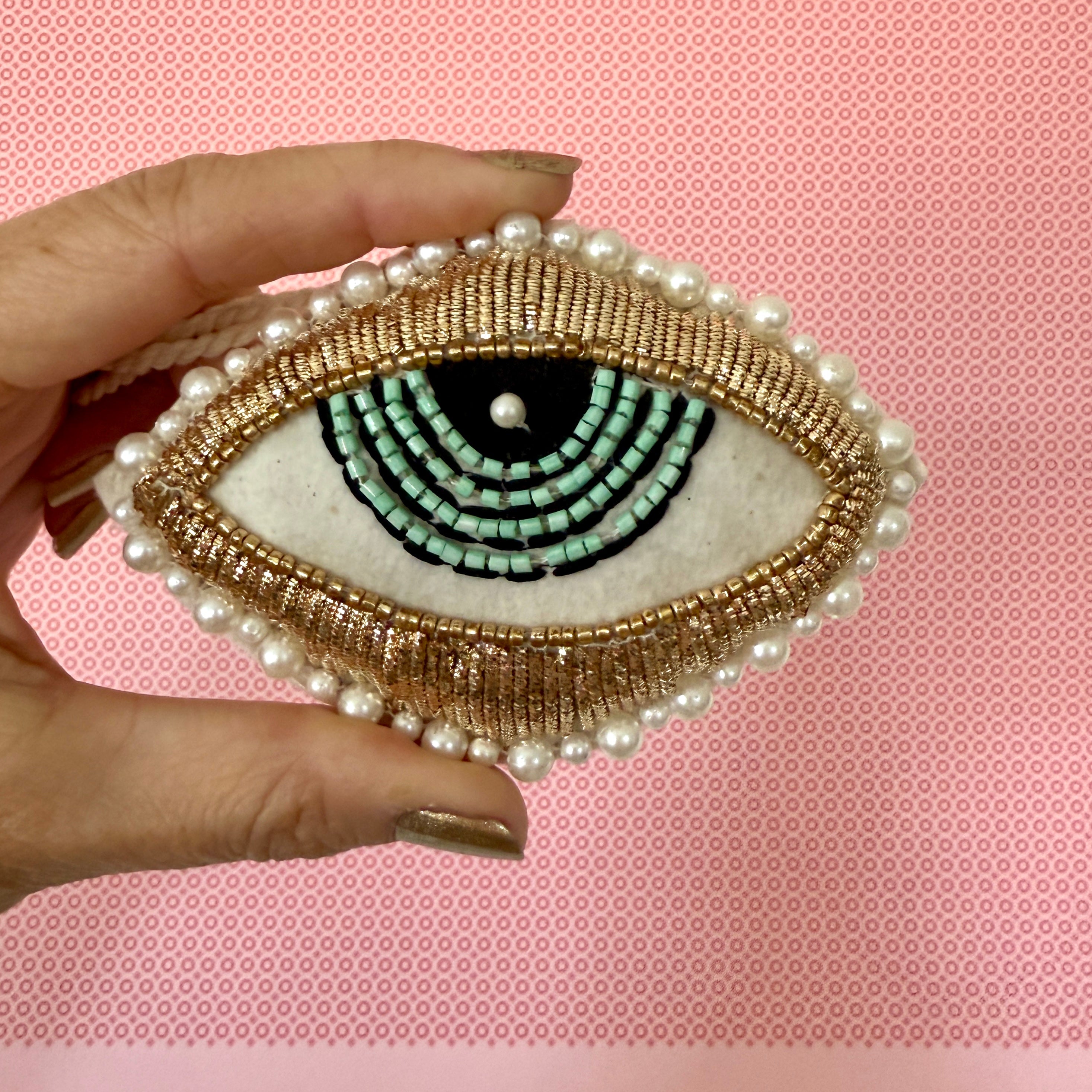 Occhio Gold and Turquoise Evil Eye Ornament - Confía Collective
