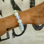 Opalite + Green Moonstone Karma Double Bead Bracelet - Confía Collective