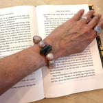 Peach Moonstone + Tiger Eye Big Bauble Bracelet - Confía Collective