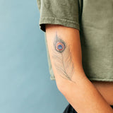 Peacock Feather Temporary Tattoo Set - Confía Collective
