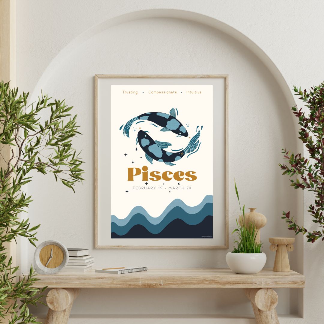 Pisces Zodiac Poster - Confía Collective